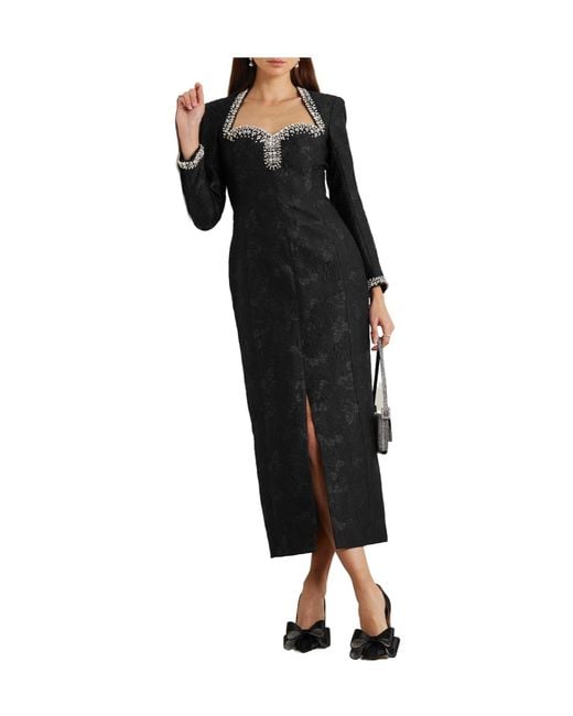 Huishan Zhang Black Seep Yarn Dress