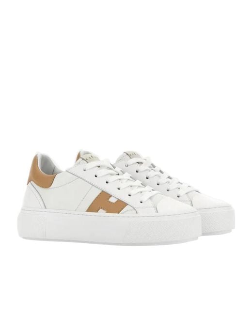 Hogan White H705 Leather Sneakers