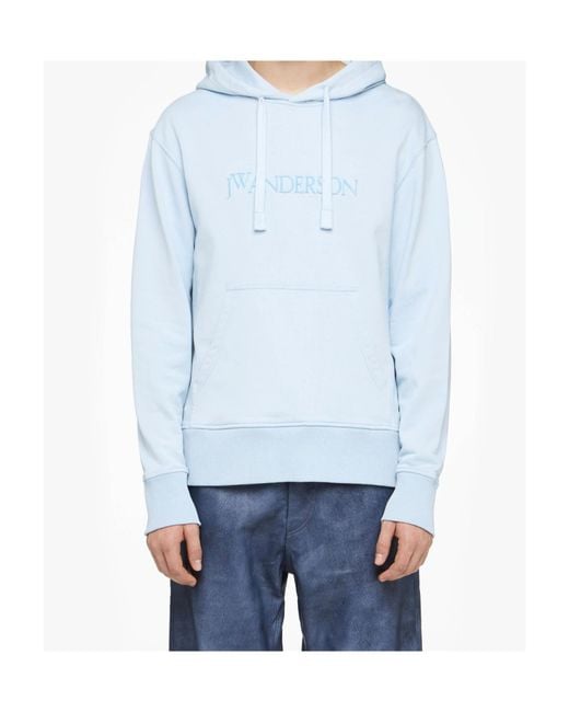 J.W. Anderson Blue Jw Anderson Logo Embroidery Hoodie for men