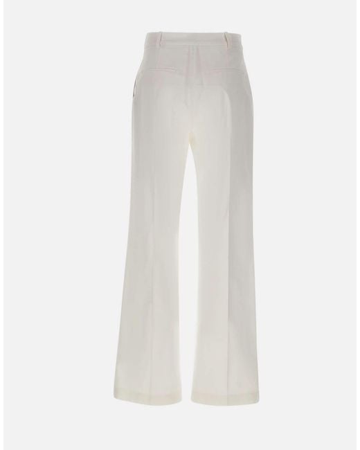 Eleventy White Pleated Straight-Leg Pants