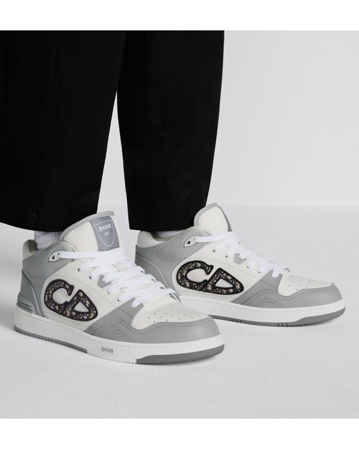 Dior White Homme B57 Mid-Top Sneakers for men