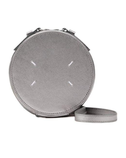 Maison Margiela Gray Circle Mini Leather Bag