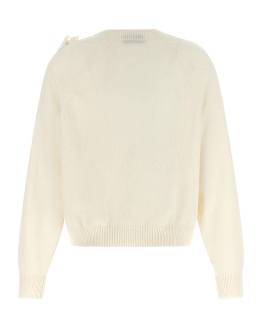 Alberta Ferretti White Long-Sleeved Sweater