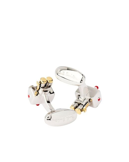 Paul Smith White Robot Cufflinks for men