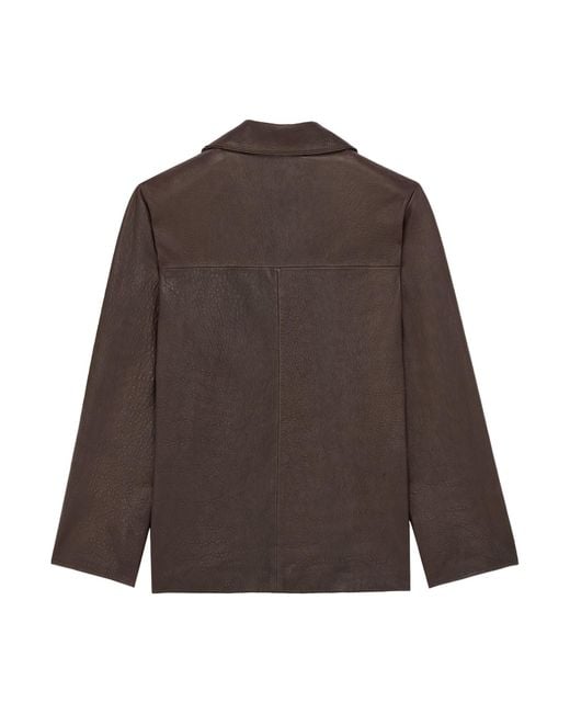 Saint Laurent Brown Button-Up Long-Sleeved Jacket