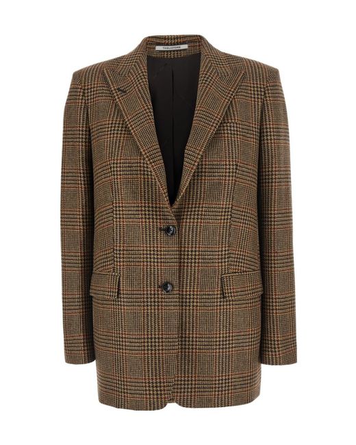 Tagliatore Brown 'Berta' Single-Breasted Wool Jacket