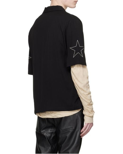 Amiri Black Sport Logo Camp Shirt for men