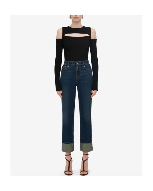 McQueen Blue Logo Patch Jeans
