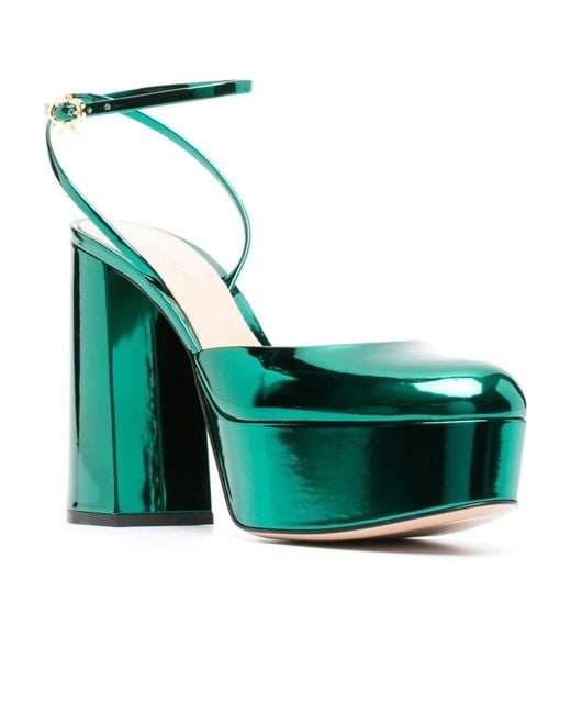 Gianvito Rossi Green Round-Headed High Heels