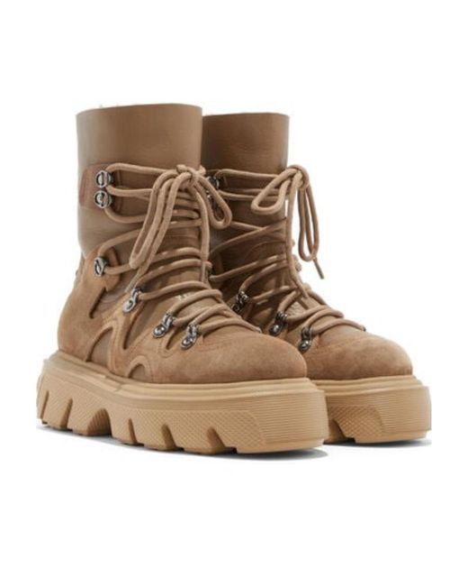 Casadei Brown Generation C Skipass Lace-Up Boots