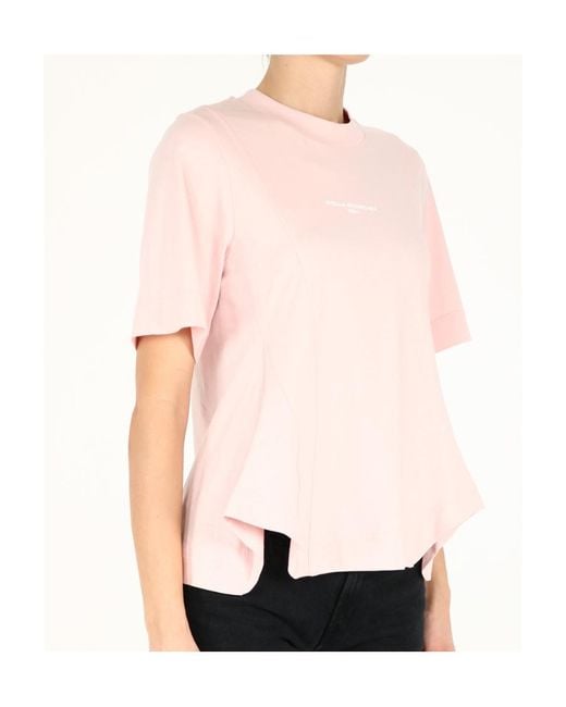 Stella McCartney Pink Godet-Detailed T-Shirt