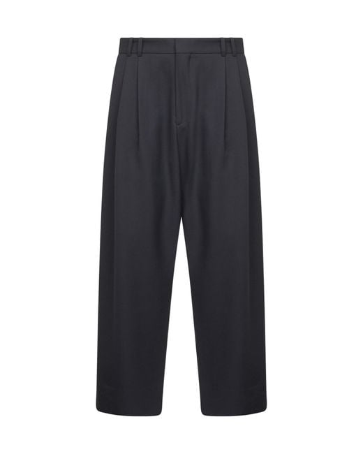 Studio Nicholson Blue Double -Pleat Wide-Leg Trousers for men