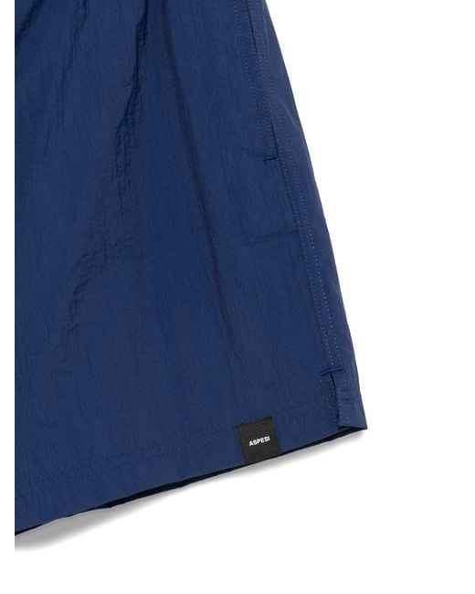 Aspesi Blue Logo Swim Trunks for men