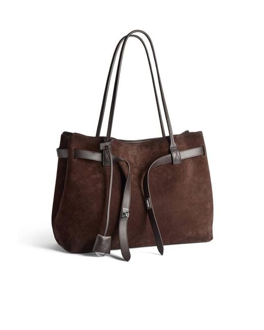 Balenciaga Brown Suede Bel Air Tote Bag