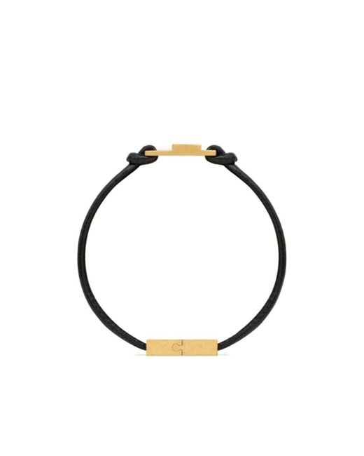 Saint Laurent White Babylone Cord Bracelet