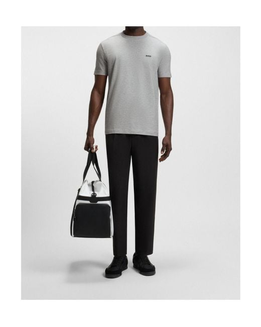 Boss Gray Logo-Printed T-Shirt for men