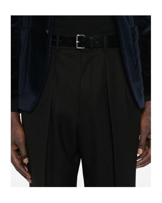 Tom Ford Black Pleated-Front Trousers for men