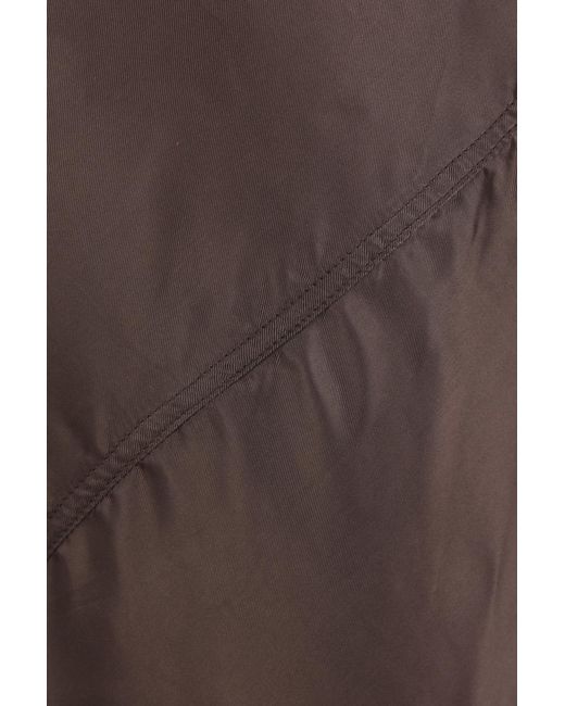 Rick Owens Brown Ribbed Gathered Maxi Skirt