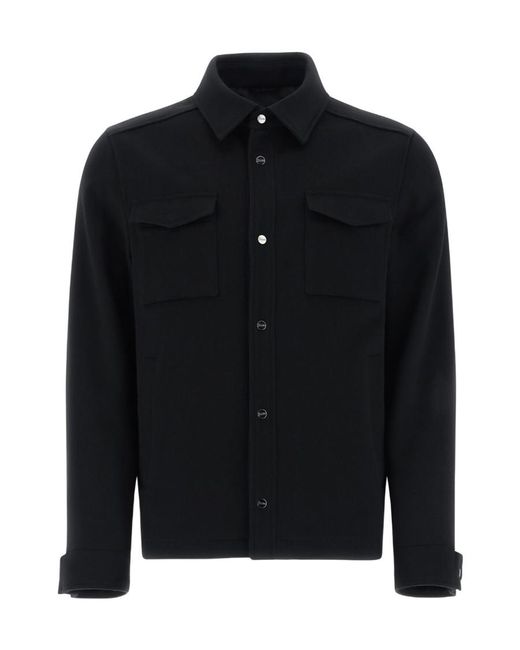 Herno Black Buttoned Shirt Jacket for men
