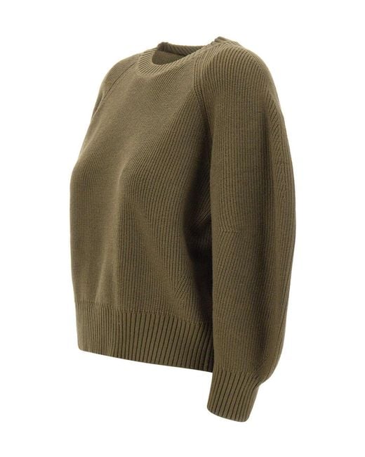Kaos Green Balloon-Sleeve Knitted Sweater