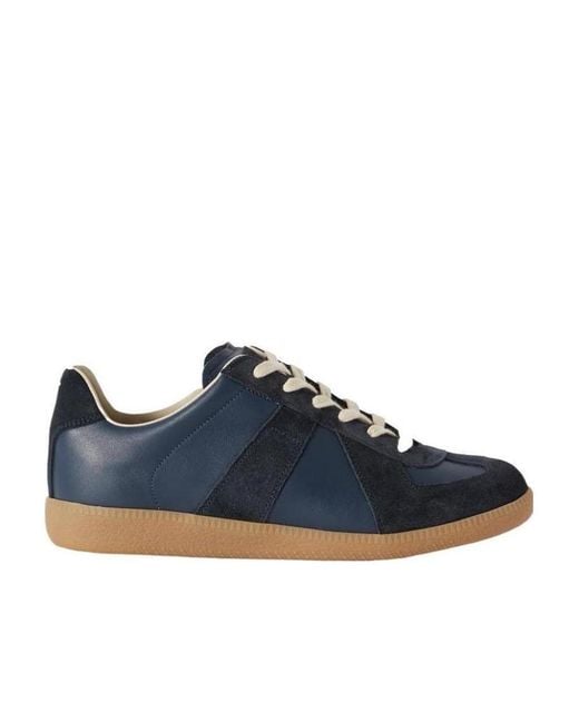 Maison Margiela Blue Logo Strapped Casual Sneakers