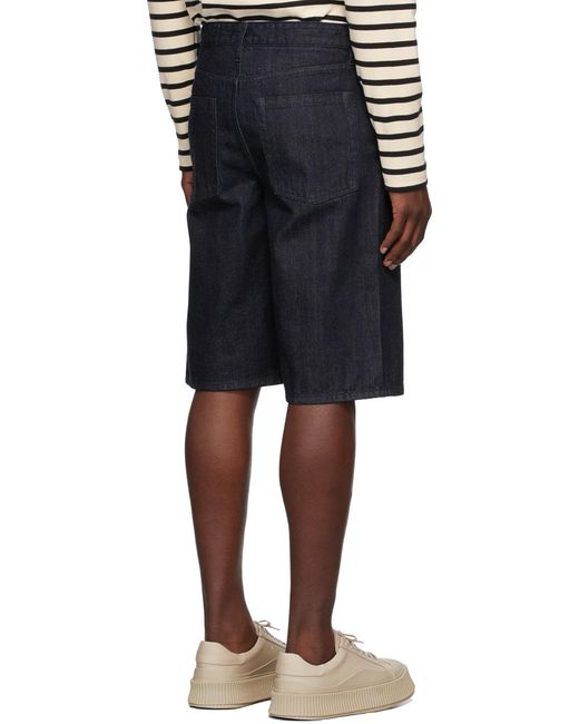 Jil Sander Black Wide-Leg Denim Shorts for men