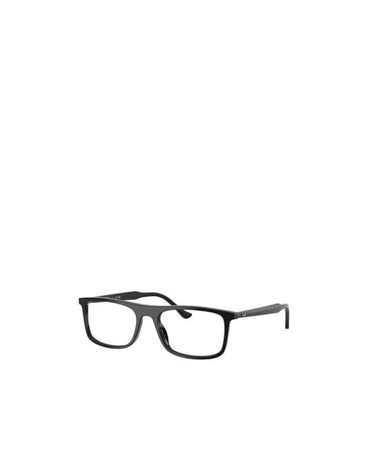 Ray-Ban White Geometric Frame Plain Mirror for men