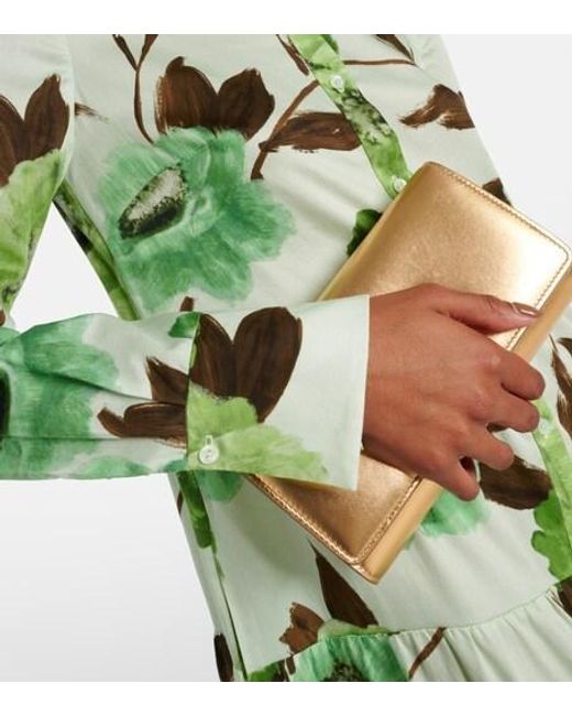 Erdem Green Floral Cotton Shirt Dress