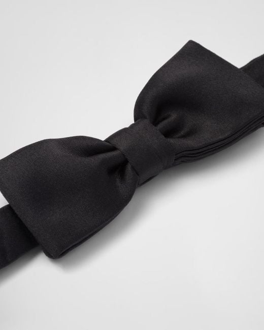 Prada White Satin Bow-Tie for men