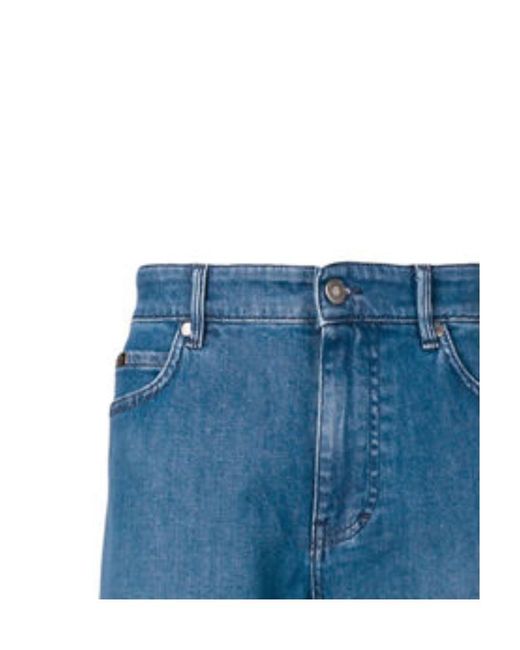 Boss Blue Logo Straight Jeans for men