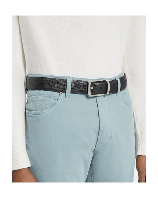 Zegna Multicolor Reversible Buckle Belt for men