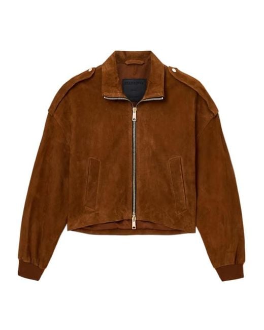 AllSaints Brown Suede Lowden Jacket