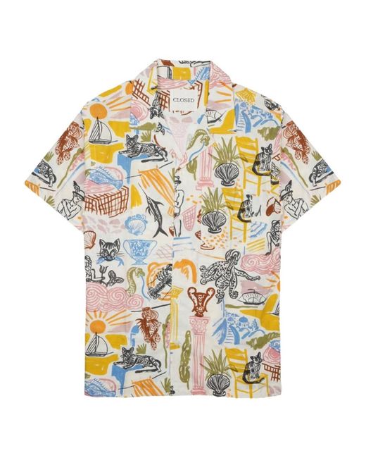 Closed Metallic Printed Short-Sleeve Shirt for men
