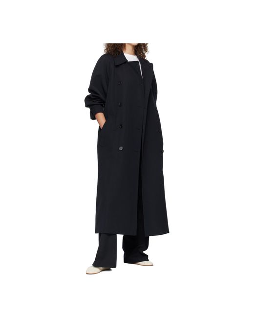 A.P.C. Black Belted Double-Breasted Trench Coat