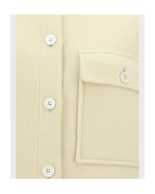 Jil Sander White Logo Jacquard Shirt Jacket