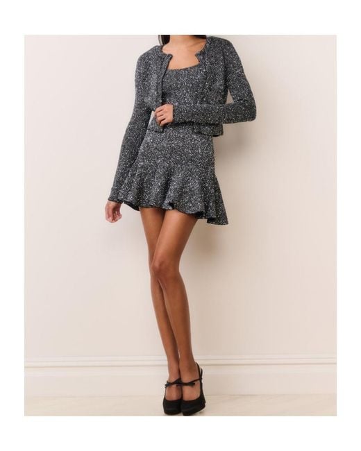 LoveShackFancy Black Ferra Cropped Sparkle Cardigan