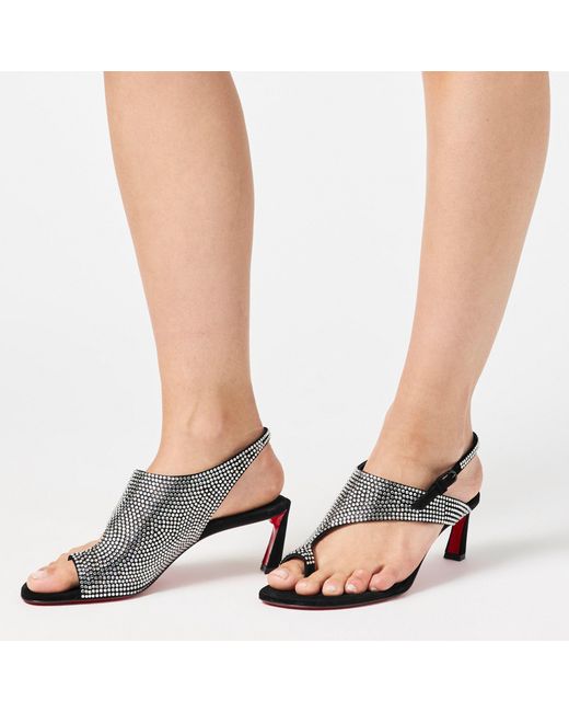 Christian Louboutin Black Rhinestone Embellished High-Heel Sandals