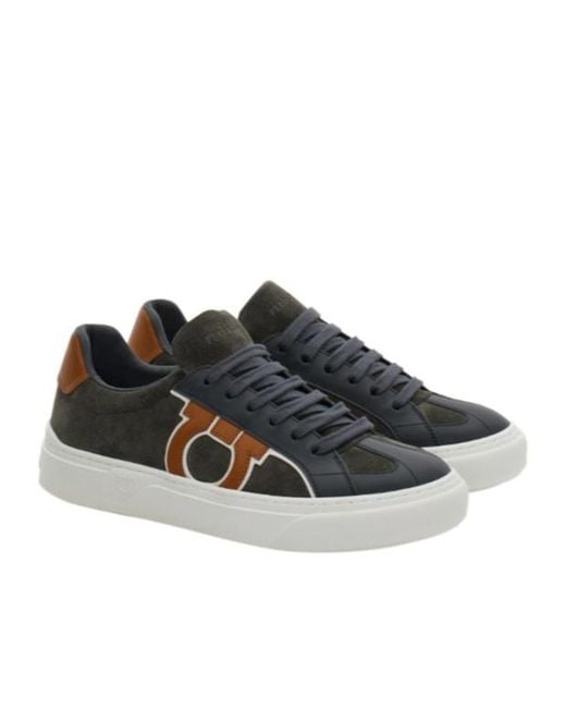Ferragamo Black Gancini Sneaker for men