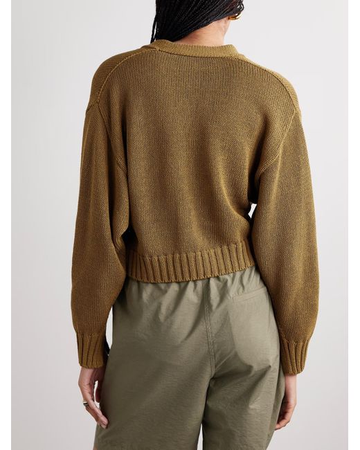 Proenza Schouler Green Sofia Long-Sleeved Cardigan