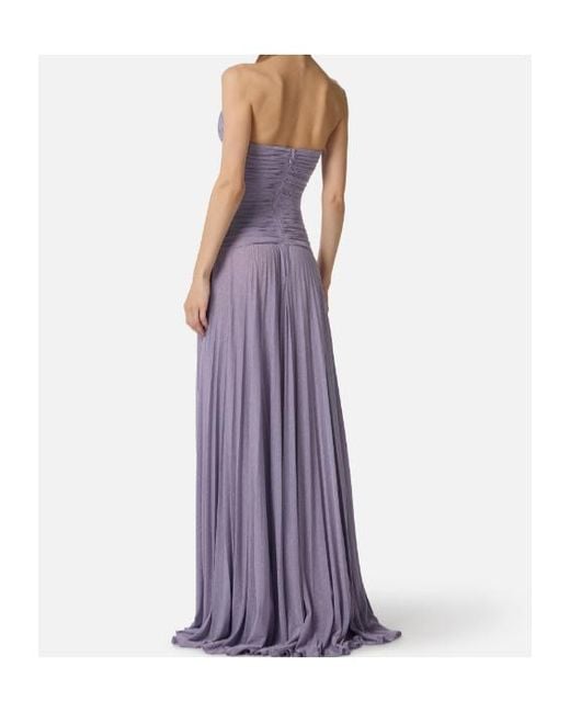 Elisabetta Franchi Lam-Effect Jersey Carpet Dress in Purple | Lyst