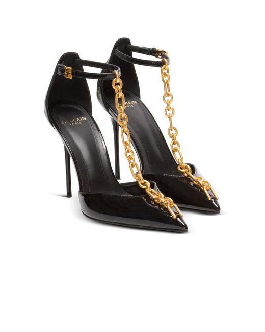 Balmain Black Heeled Shoes 'Sync'