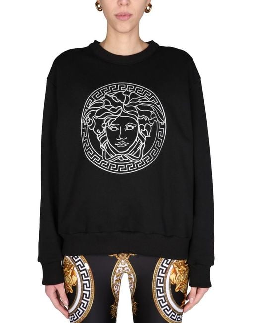 Versace Black Medusa Head-Printed Crewneck Sweatshirt