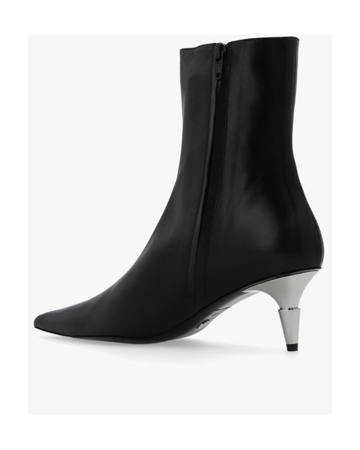 Proenza Schouler Black Spike Pointed-Toe Ankle Boots
