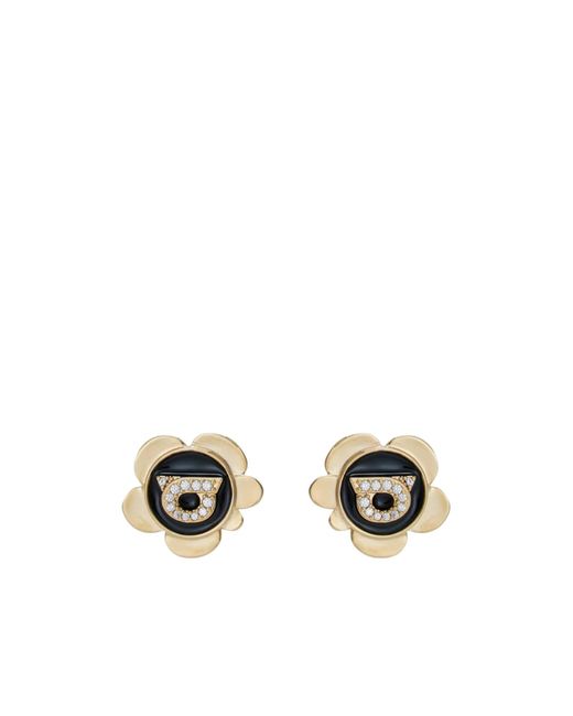 Ferragamo Metallic Ferragamo Gancini Charm Embellished Earrings