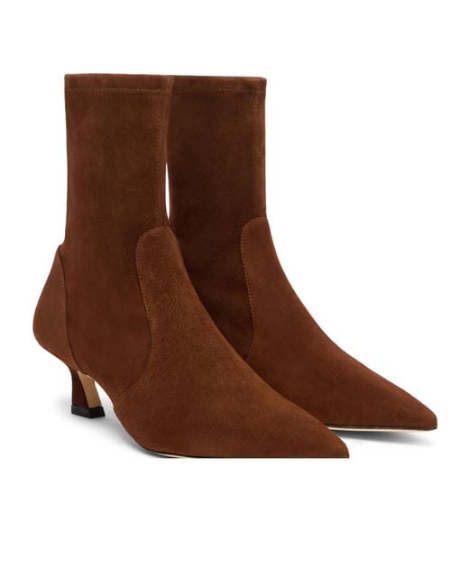 Stuart Weitzman Brown Pointed Ankle Boots