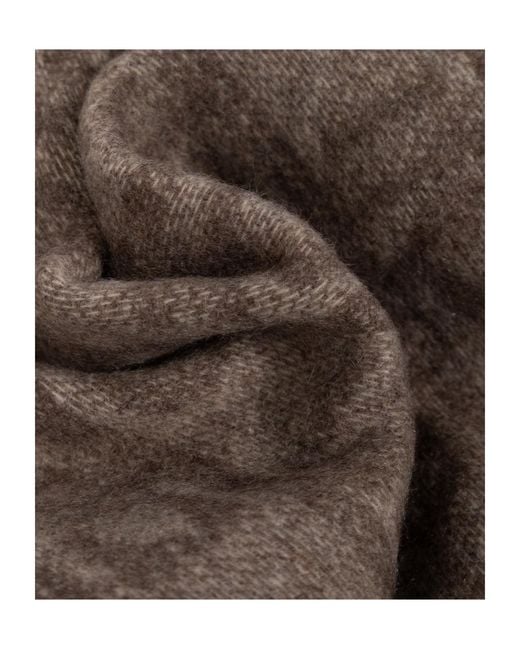 Ferragamo Brown Ferragamo Monogram Jacquard Fringed Edge Scarf