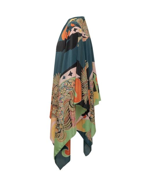 Etro Blue Printed Cape