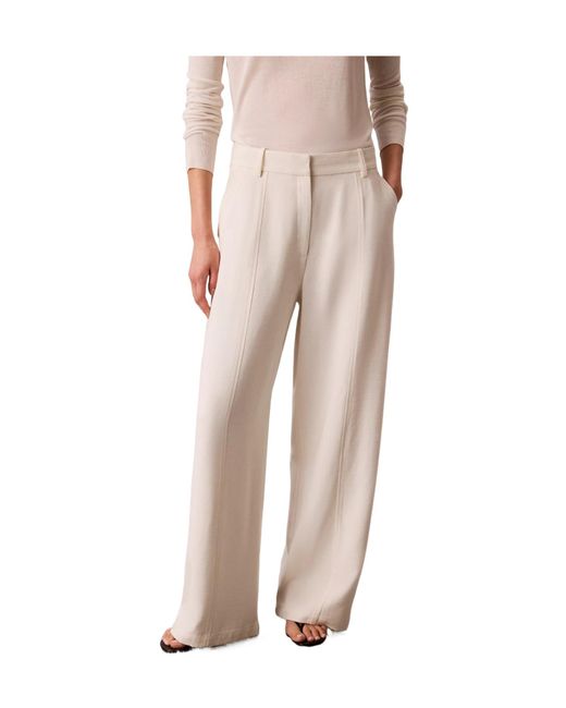 Calvin Klein Natural Textured Wide-Leg Pants