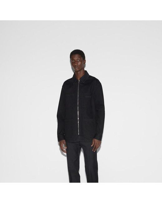 Gucci Black Denim Zip Shirt for men