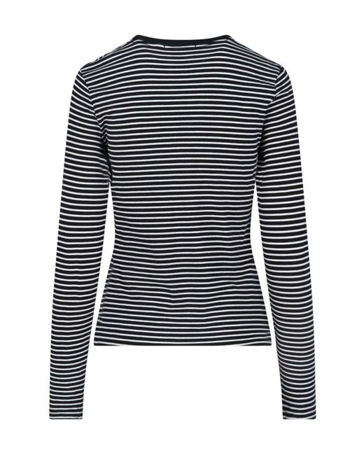 Nili Lotan Blue Striped-Pattern T-Shirt
